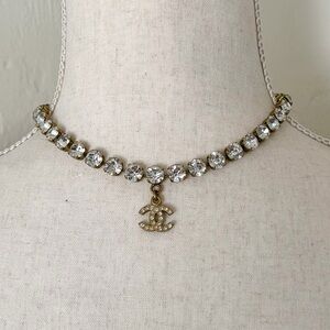 Vintage 1995 Chanel Spring Barbie Collection Crystal Choker Necklace